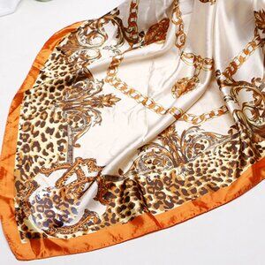 Leopard Satin Scarf